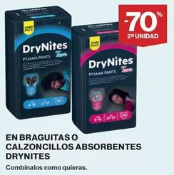 Oferta de DryNites - En Braguitas O Calzoncillos Absorbentes en Hipercor