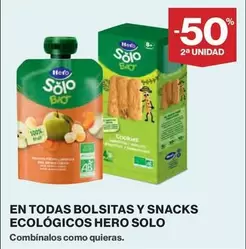 Oferta de Hero - En Todas Bolsitas Y Snacks Ecológicos Solo en Hipercor