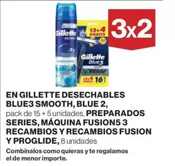 Oferta de Gillette - En Desechables Blue3 Smooth, Blue 2 en Hipercor