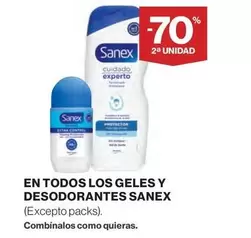 Oferta de Sanex - En Todos Los Geles Y Desodorantes en Hipercor