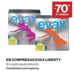 Oferta de Evax - En Compresas Liberty en Hipercor