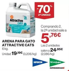 Oferta de Hipercor - Arena Para Gato Attractive Cats por 19,19€ en Hipercor