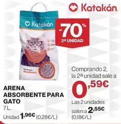 Oferta de Katakán - Arena Absorbente Para Gato por 1,96€ en Hipercor