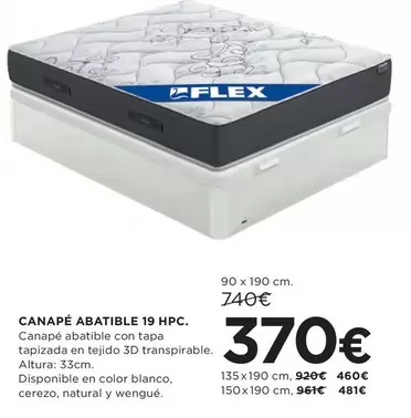 Oferta de Flex - Canapé Abatible 19 Hpc por 370€ en Hipercor