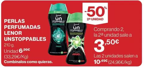 Oferta de Lenor - Perlas Perfumadas Unstoppables por 6,99€ en Hipercor