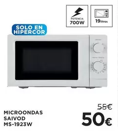 Oferta de Saivod - Microondas Ms-1923w por 50€ en Hipercor