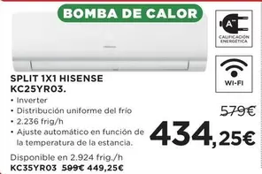 Oferta de Hisense - Split 1x11 KC25YR03 por 434,25€ en Hipercor