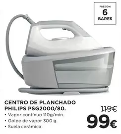 Oferta de Philips - Centro De Planchado Psg2000/80 por 99€ en Hipercor