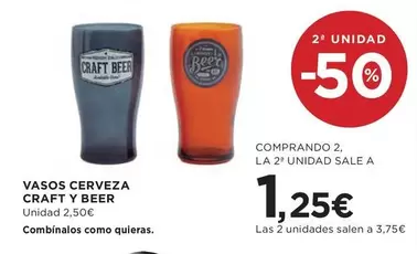 Oferta de Vasos Cerveza por 2,5€ en Hipercor