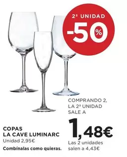 Oferta de Luminarc - Copas La Cave por 2,95€ en Hipercor