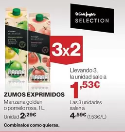 Oferta de Zumos Exprimidos por 1,53€ en Hipercor