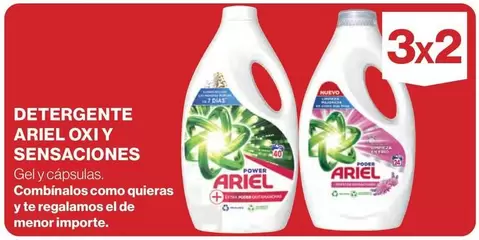 Oferta de Ariel - Detergente Oxi Y Sensaciones en Hipercor