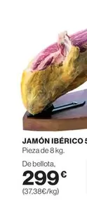 Oferta de Bellota - Jamón Ibérico por 299€ en Hipercor