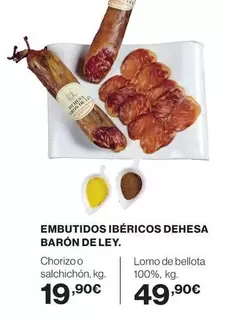 Oferta de Dehesa - Embutidos Ibéricos  Baron por 49,9€ en Hipercor