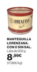 Oferta de Lorenzana - Mantequilla por 8,99€ en Hipercor