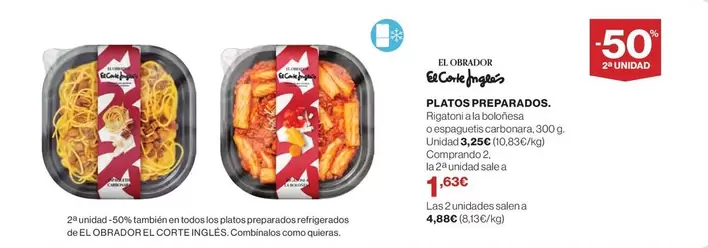 Oferta de Obrador - Plato Preparados por 1,59€ en Hipercor