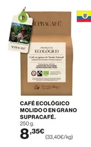 Oferta de Café Ecológico Molido O En Grano Supracafé por 8,35€ en Hipercor