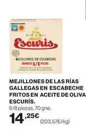 Oferta de Escuris - Mejillones De Las Rías Gallegas En Escabeche Fritos En Aceite De Oliva por 14,25€ en Hipercor