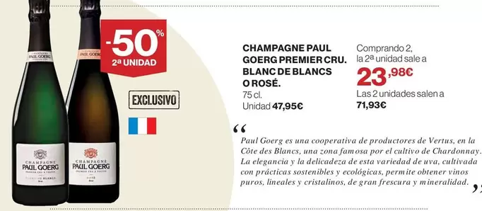 Oferta de Blanc de Blancs - Champagne por 23,98€ en Hipercor