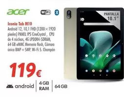 Oferta de Acer - Iconia Tab M10 por 119€ en Zbitt