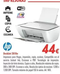 Oferta de HP - Deskjet 2810e por 44€ en Zbitt