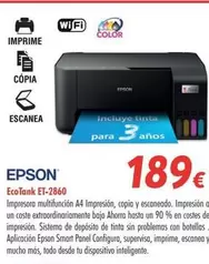 Oferta de Epson - EcoTank ET-2860  por 189€ en Zbitt