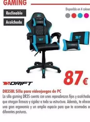 Oferta de Drift - DR35BL Silla Para Videojuegos De PC por 87€ en Zbitt