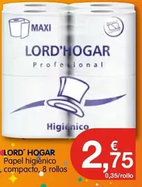 Oferta de Lord'Hogar - Papel Higienico Compacto por 2,75€ en CashDiplo