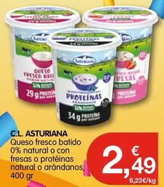 Oferta de La Asturiana - Queso Fresco Batido 0% Natural O Con Fresas O Proteinas Natural O Arandanos por 2,49€ en CashDiplo