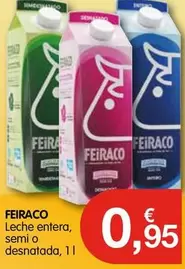 Oferta de Feiraco - Leche Entera, Semi O Desnatada por 0,95€ en CashDiplo