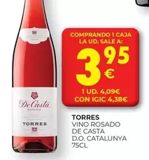 Oferta de Torres - Vino Rosado De Casta D.o. Catalunya por 4,09€ en CashDiplo