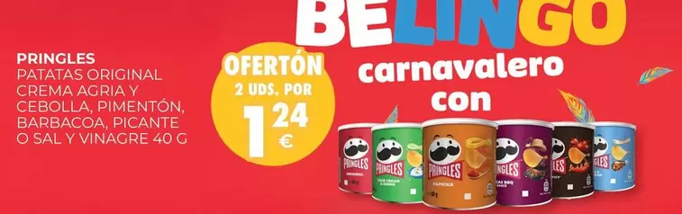 Oferta de Pringles - Patatas Original Crema Aca/pia Gebolla/ Pimentón/ Bailar/ Cicante O Sal Y Vinagra por 1,24€ en CashDiplo