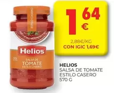 Oferta de Helios - Salsa De Tomate Estilo Casero por 1,64€ en CashDiplo