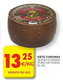 Oferta de Coronas - Queso Curado Puro De Oveja por 13,25€ en CashDiplo