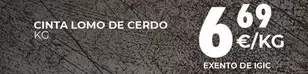 Oferta de Cinta Lomo De Cerdo por 6,69€ en CashDiplo