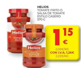 Oferta de Helios - Tomate Frito O Salsa De Tomate Estilo Casero por 1,15€ en CashDiplo