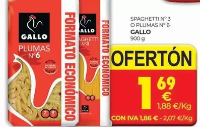 Oferta de Gallo - Spaghetti N°3 O Plumas N°6 por 1,69€ en CashDiplo