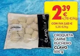 Oferta de Clavo - Croqueta Carne Puchero por 2,39€ en CashDiplo