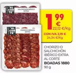 Oferta de Chorizo O Salchichon Iberico Extra Al Corte por 1,99€ en CashDiplo