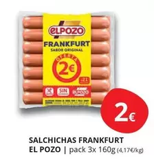 Oferta de Elpozo - Salchichas Frankfurt por 2€ en Supermercados MAS