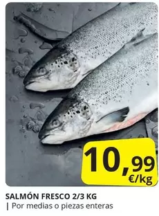 Oferta de Salmón Fresco por 10,99€ en Supermercados MAS