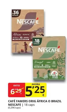 Oferta de Nescafé - Cafe Farmers Orig Africa O Brazil por 5,25€ en Supermercados MAS