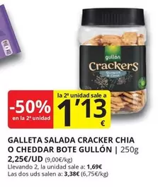 Oferta de Gullón - Galleta Salada Cracker Chia O Cheddar Bote por 1,69€ en Supermercados MAS