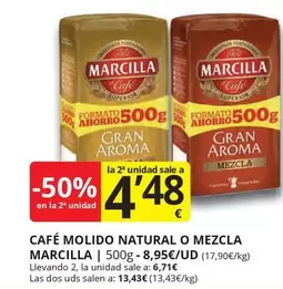 Oferta de Marcilla - Café Molido Natural O Mezcla por 6,71€ en Supermercados MAS