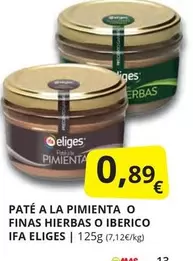 Oferta de Ifa Eliges - Pate A La Pimienta O Finas Hierbas O Iberico por 0,89€ en Supermercados MAS