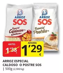 Oferta de Sos - Arroz Especial Caldoso O Postre por 1,29€ en Supermercados MAS