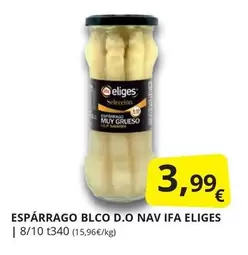 Oferta de Ifa Eliges - Espárrago Blco D.o Nav por 3,99€ en Supermercados MAS