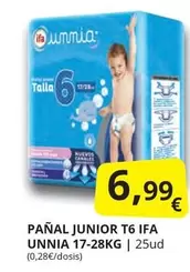 Oferta de Ifa unnia - Pañal Junior T6 por 6,99€ en Supermercados MAS