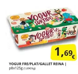 Oferta de Reina - Yogur Fre/plat/Gallet por 1,69€ en Supermercados MAS