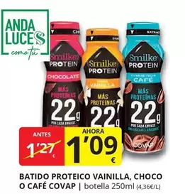 Oferta de Covap - Batido Proteico Vainilla, Choco O Cafe por 1,09€ en Supermercados MAS